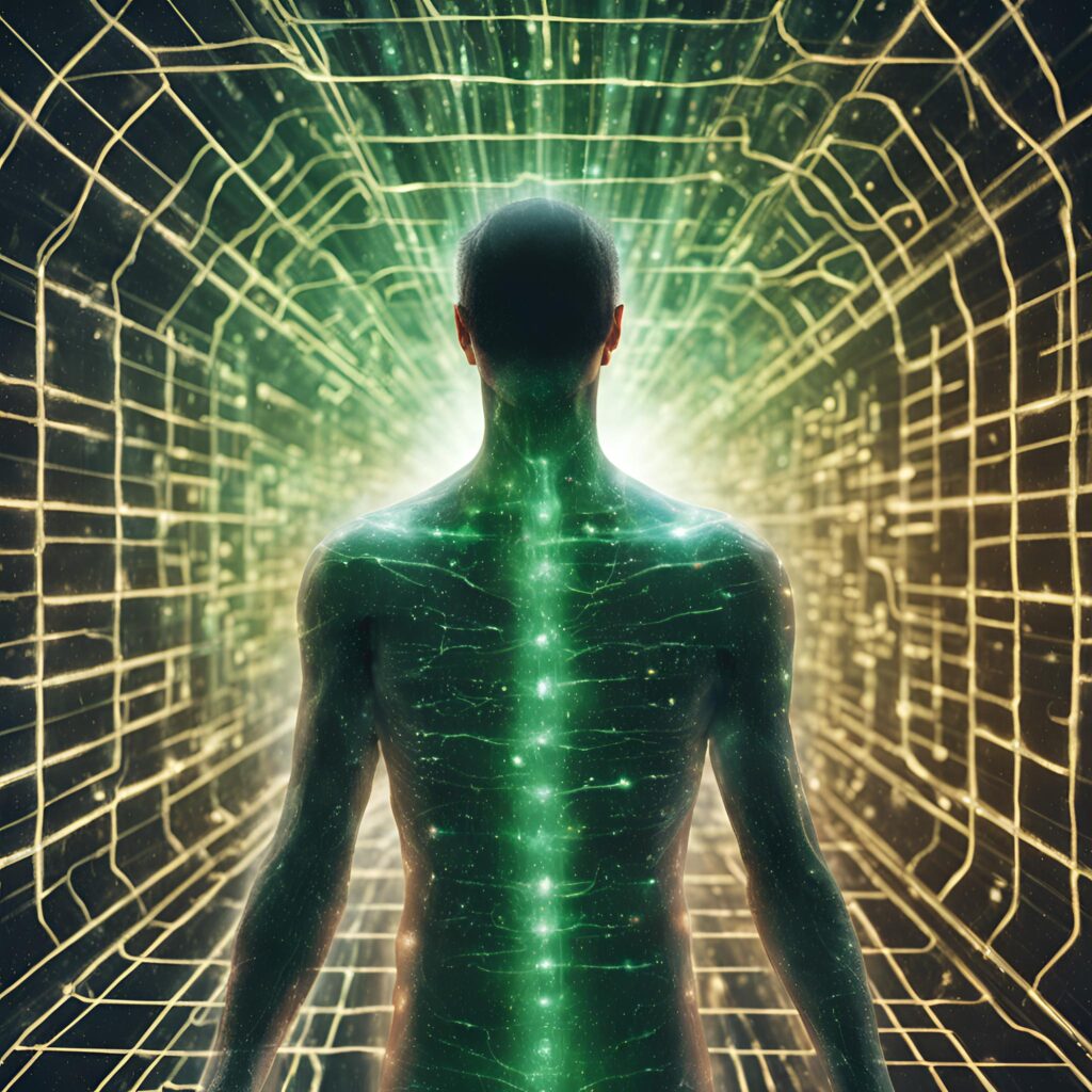 picture of a human in the matrix energy body subtle body